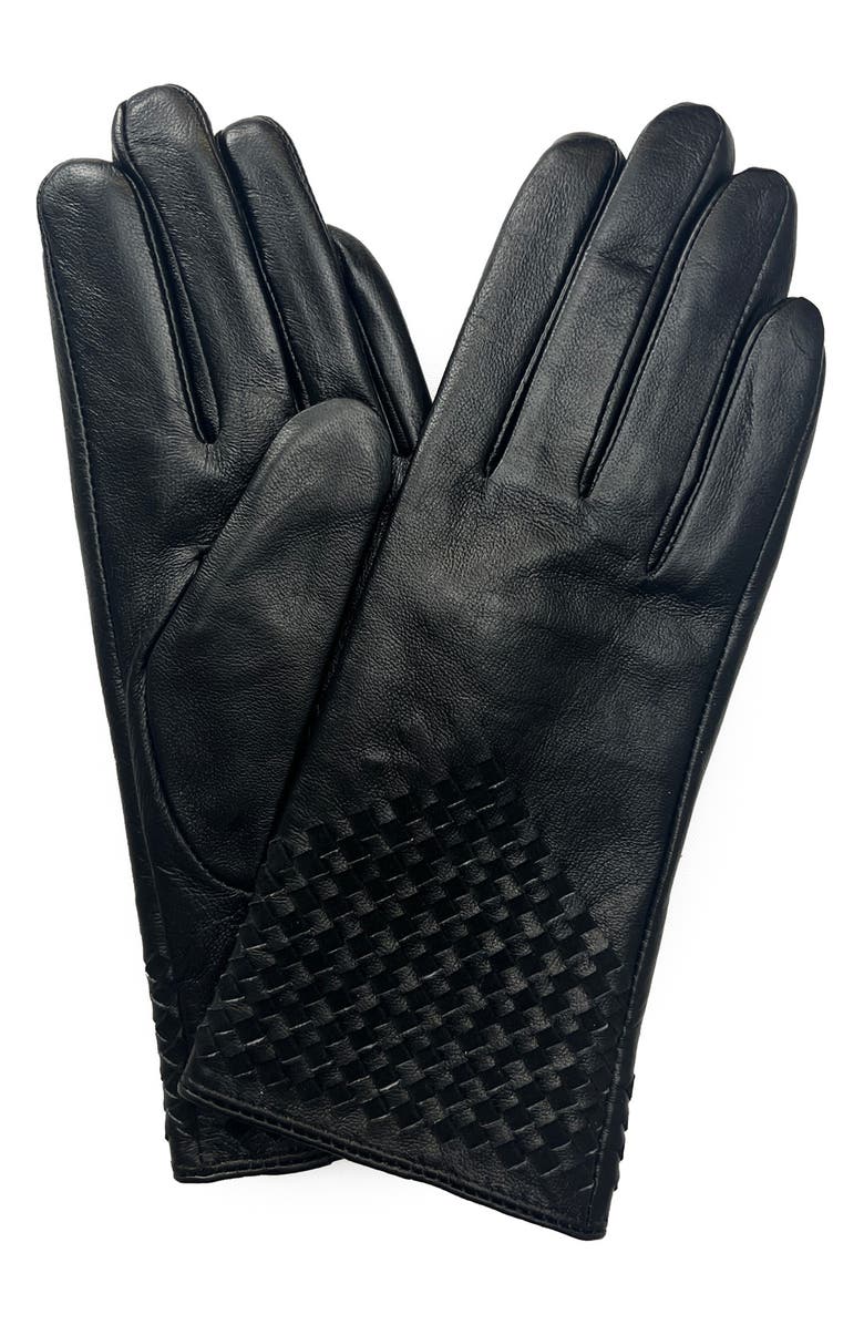 MARCUS ADLER Woven Leather Gloves, Main, color, 