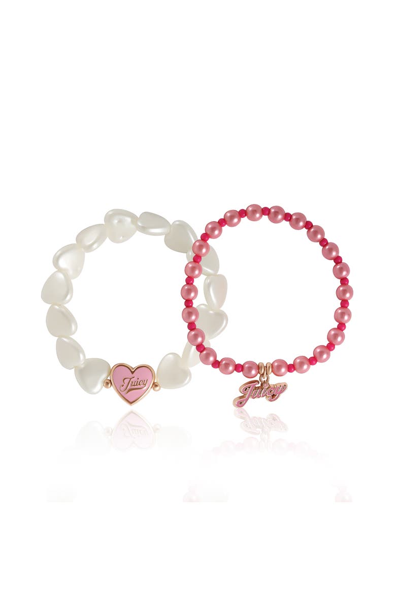 Juicy Couture Kids Kids Pink & White Bracelet Duo, Alternate, color, Red, White, Pink