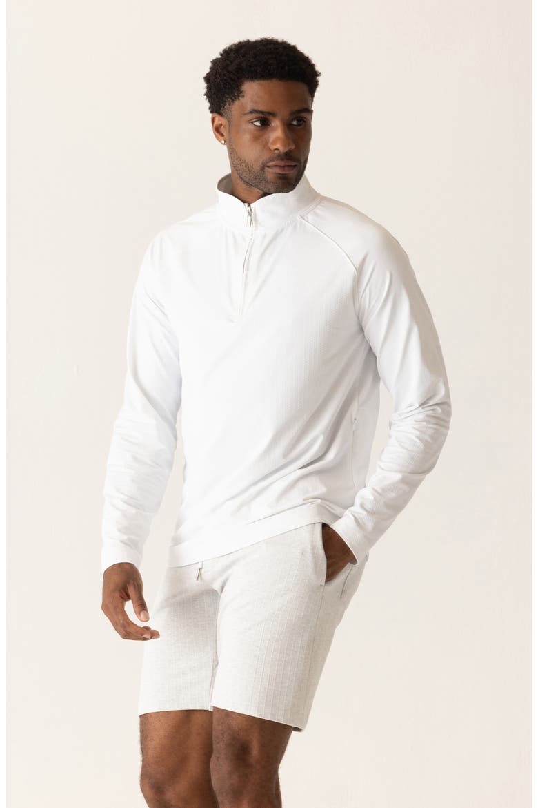Links Jacquard Quarter Zip Pullover, Alternate, color, WHITE
