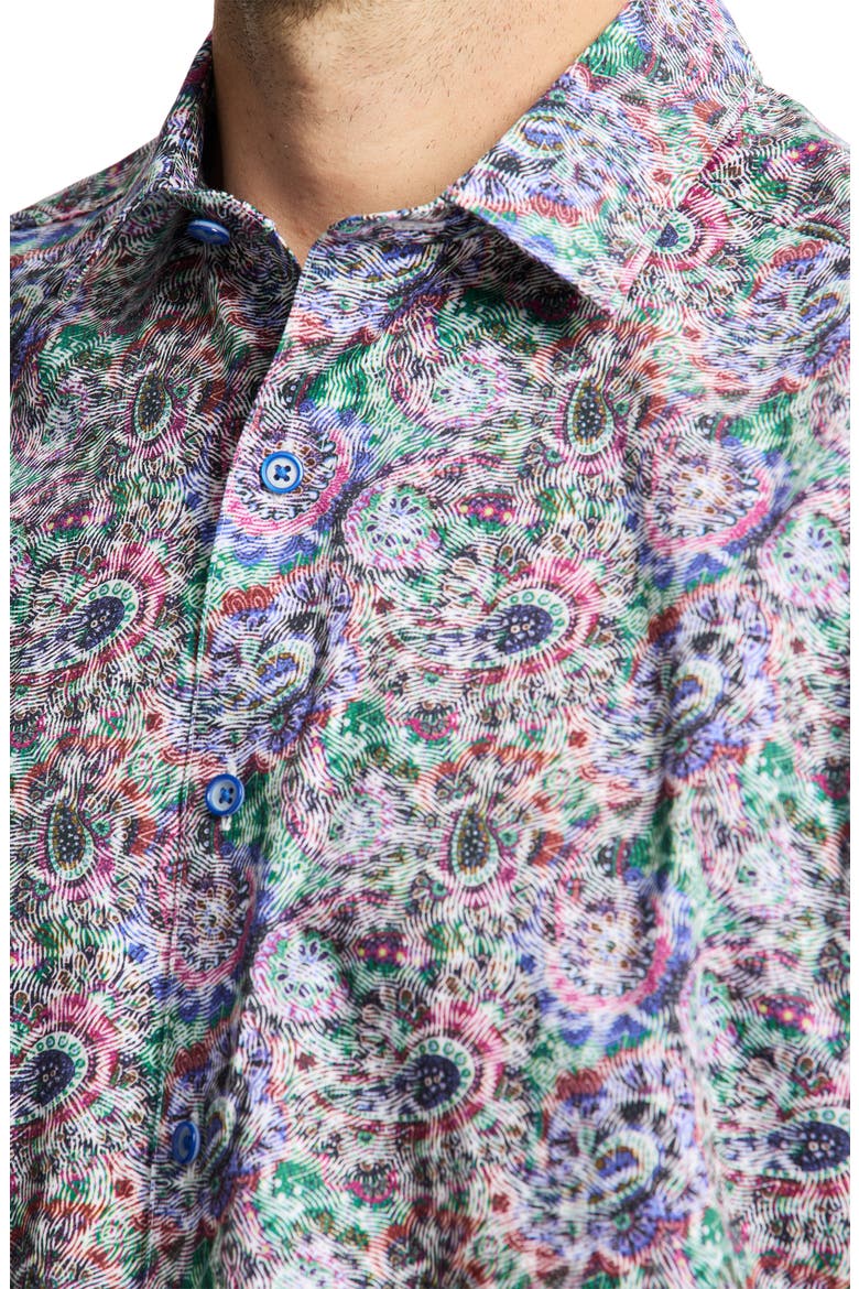 Elmore Short Sleeve Cotton Button-Up Shirt, Alternate, color, BLUE MULTI