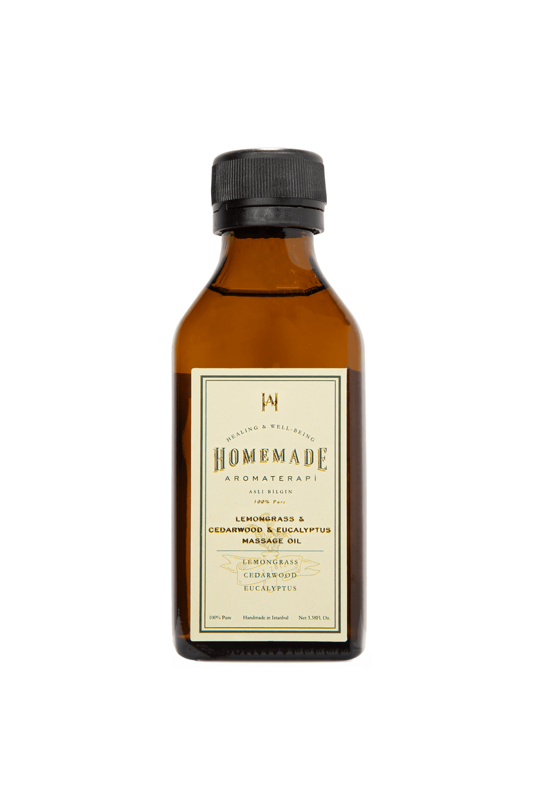 Invigorating Soothing Lemongrass Cedarwood Eucalyptus Massage Oil, Main, color, Golden