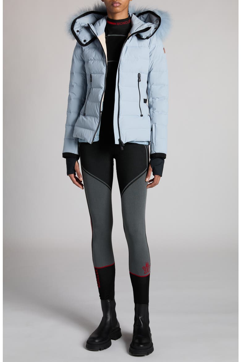 Lamoura Fitted Down Ski Jacket with Removable Shearling Trim, Alternate, color, ASTRO