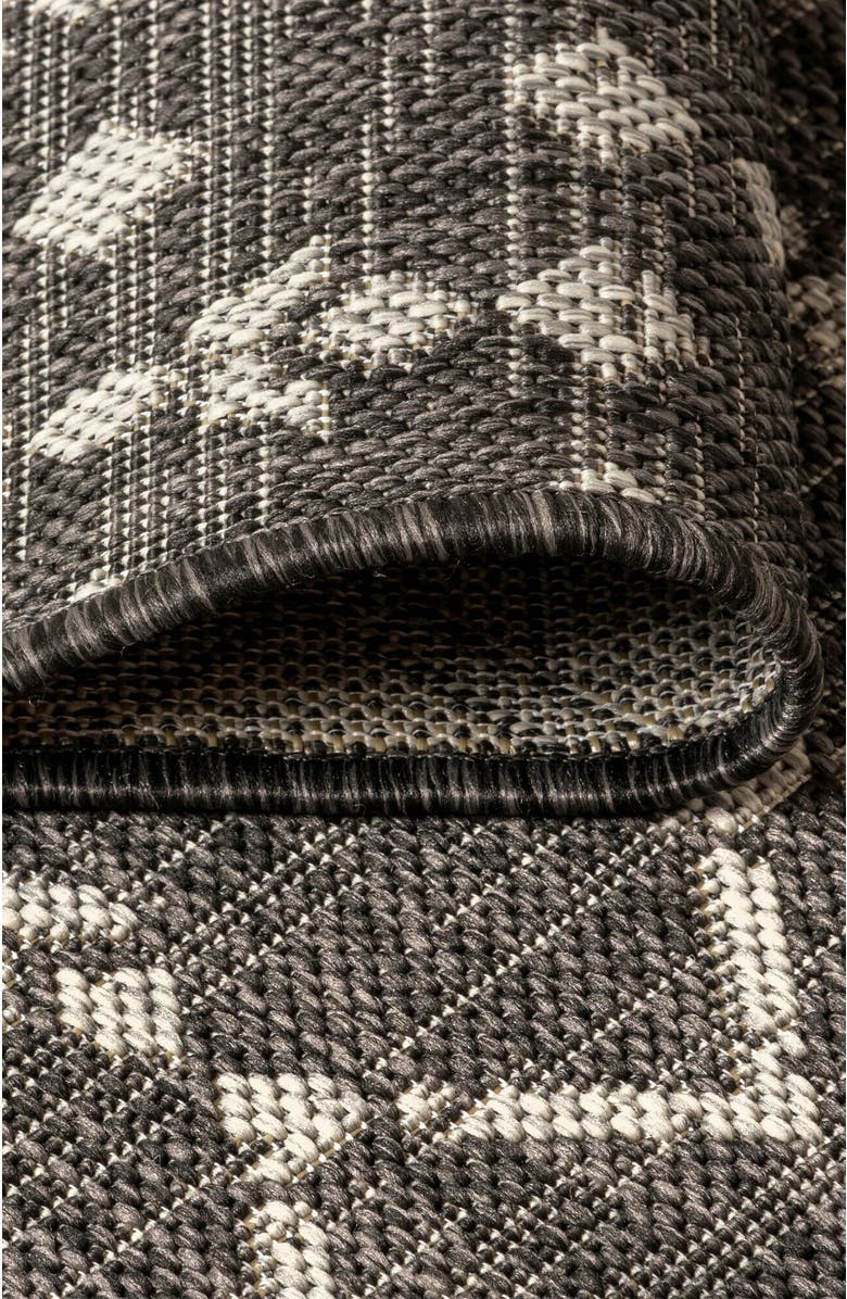 JONATHAN Y Ourika Moroccan Geometric Textured Weave Indoor/Outdoor Area Rug, Alternate, color, Black/Gray