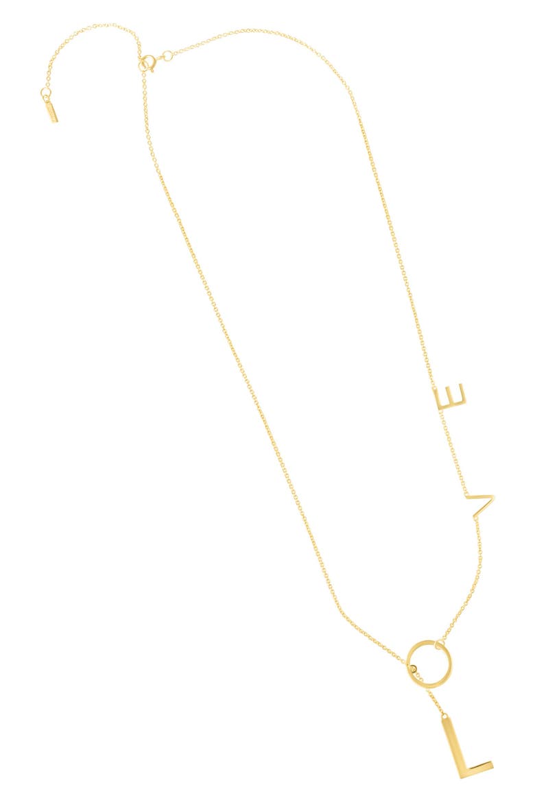 Adjustable Love Lariat Necklace, Alternate, color, GOLD