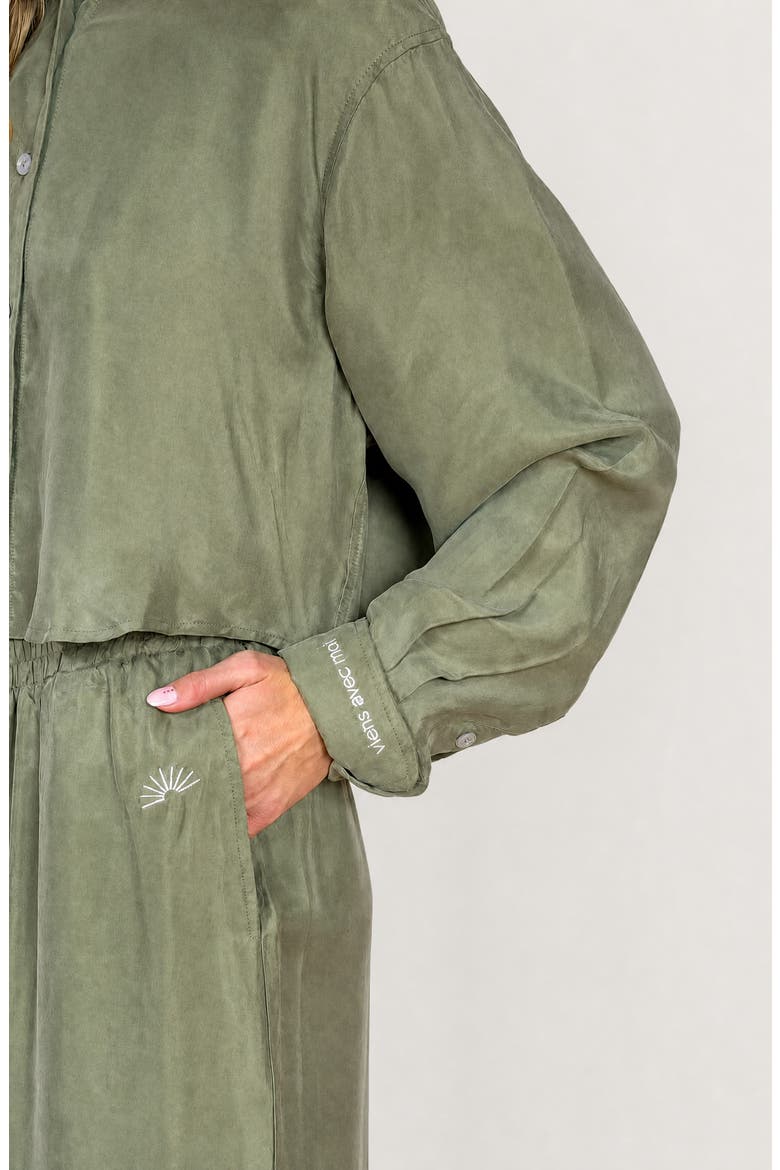 The Riviera Cupro Wide Leg Pants, Alternate, color, OLIVE