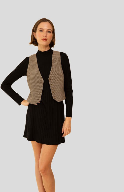 Whimsy + Row Bowie Vest in Tan Gingham  product