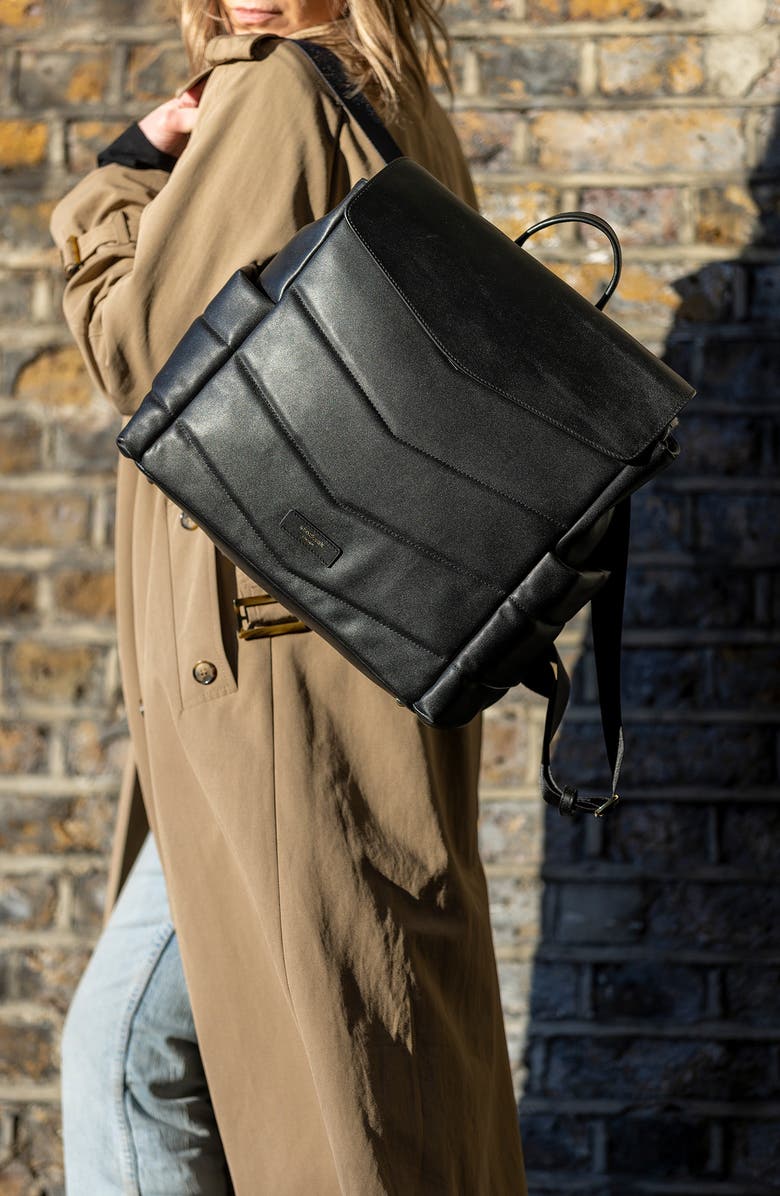 Storksak St. James Convertible Leather Diaper Backpack, Alternate, color,