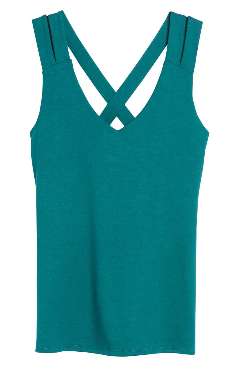 Loveappella Strappy Layering Tank, Alternate, color, Hunter Green