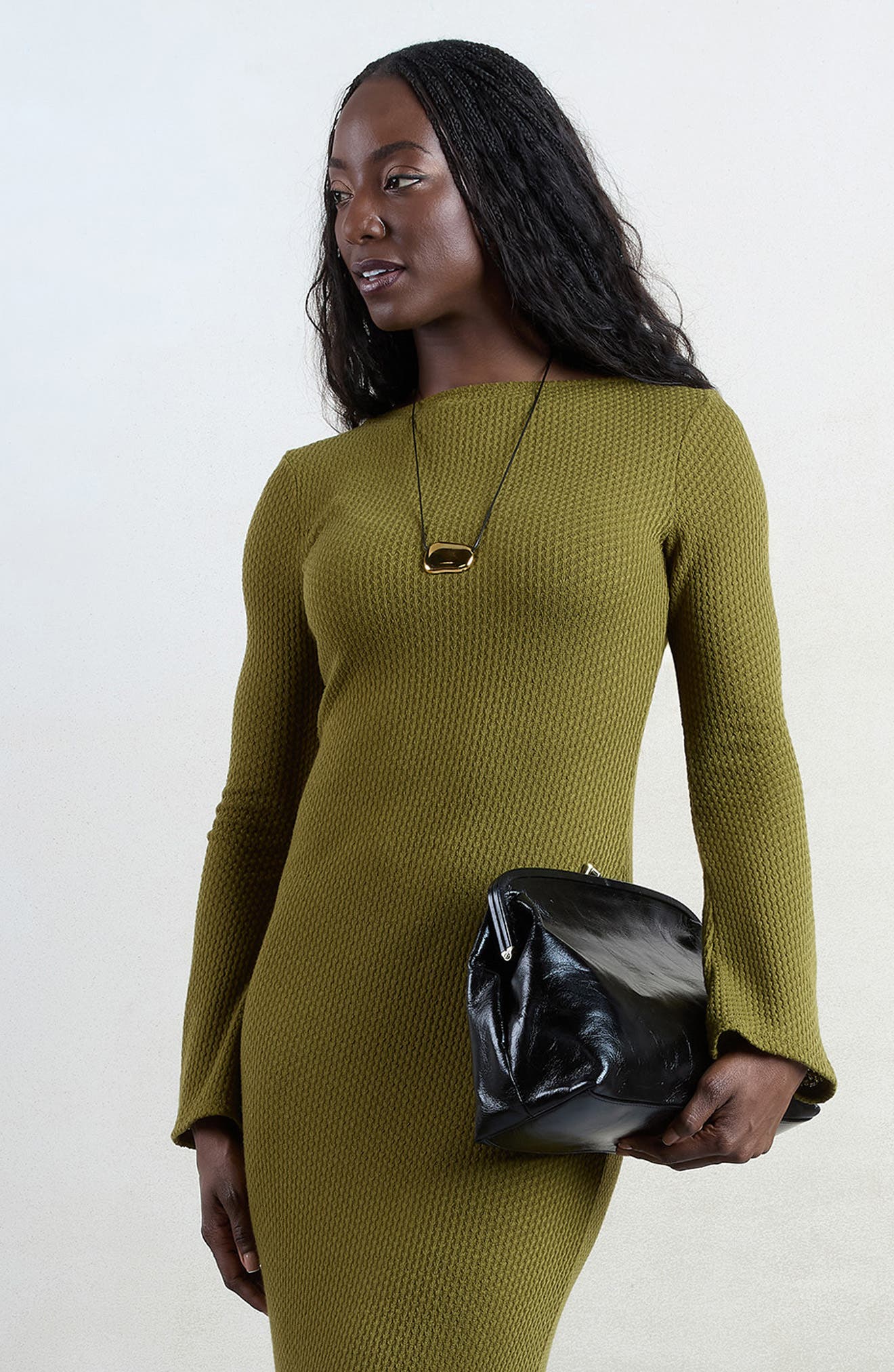 Alba Frame Large Leather Shoulder Bag, Alternate, color, BLACK