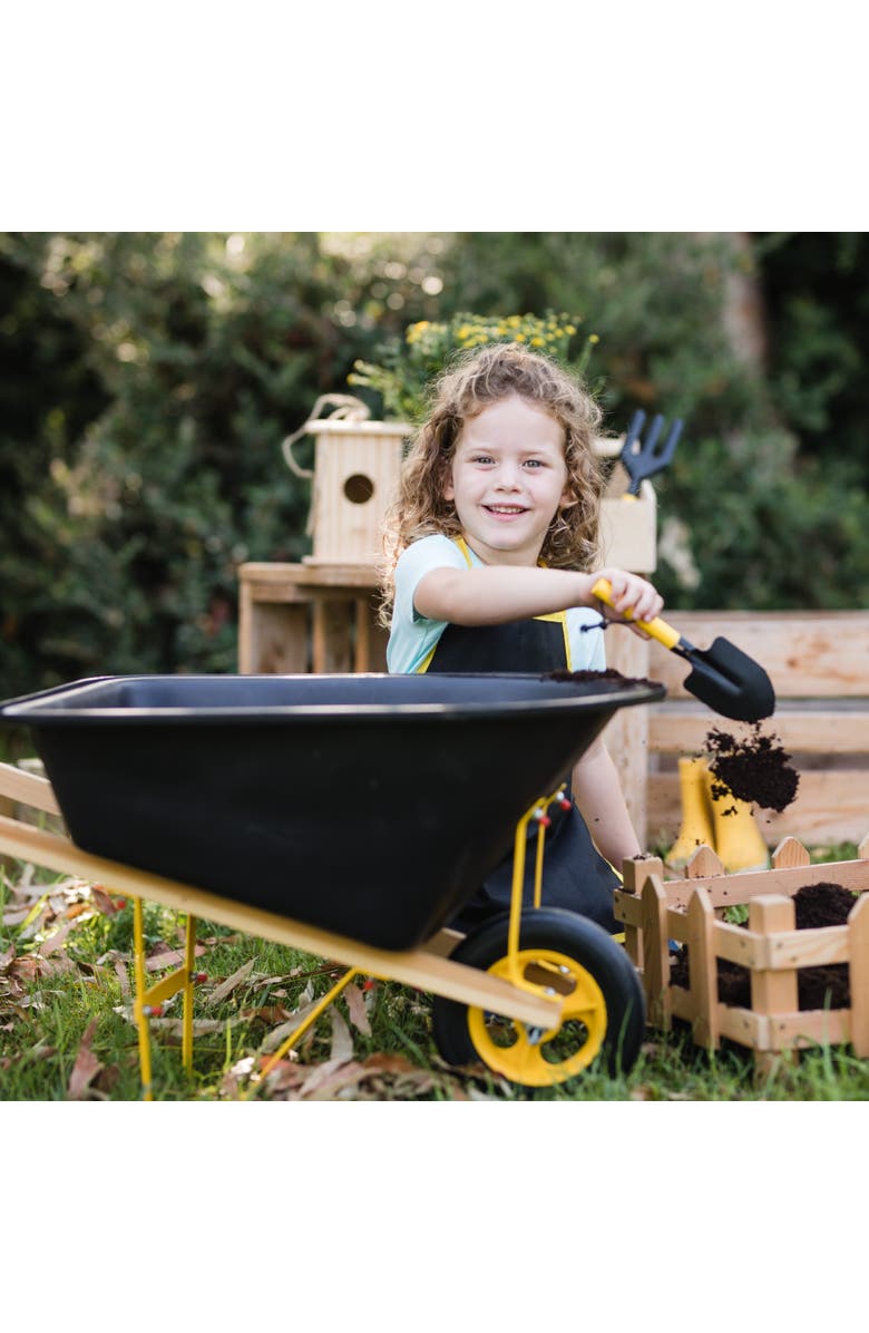 Stanley Jr .Kids Garden Tool Set Including Wheelbarrow, Apron, Gloves and Short hand Tools, Alternate, color, Multi