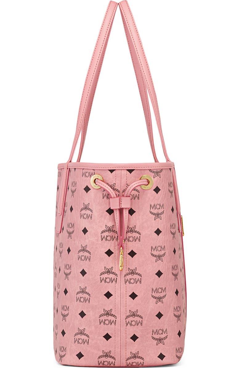 MCM Medium Liz Visetos Coated Canvas Shopper, Alternate, color, Soft Pink