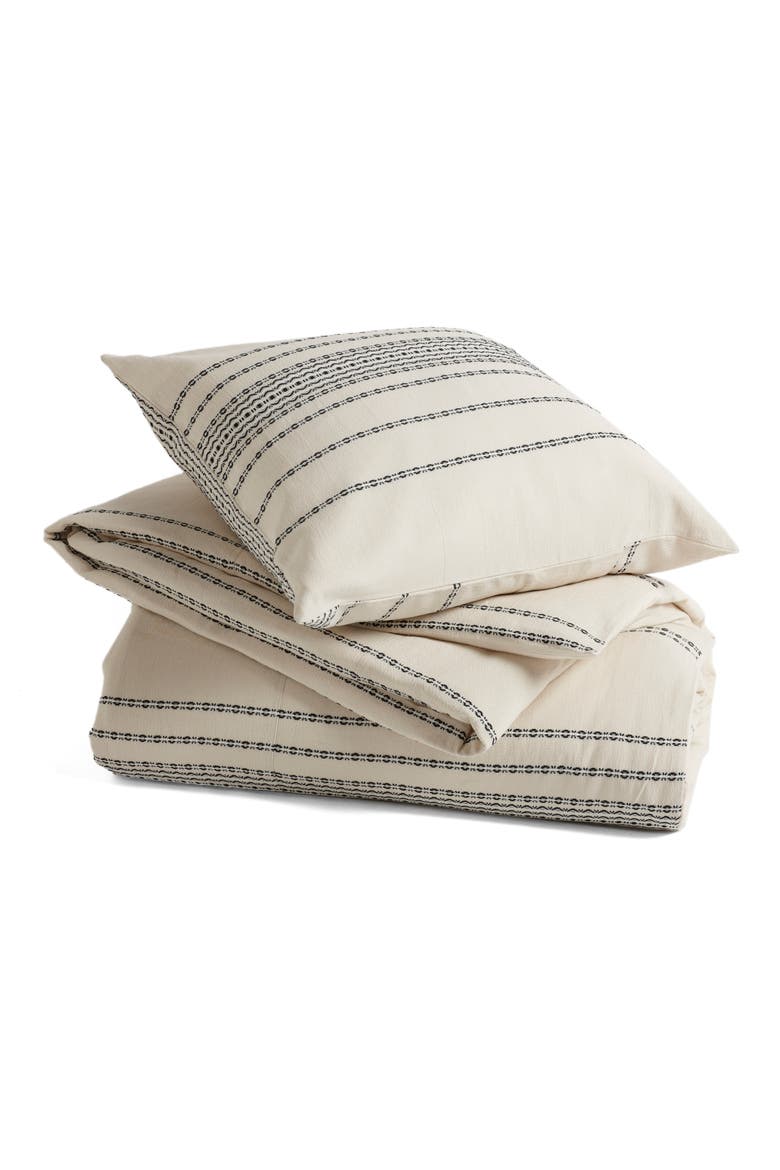 Rippled Stripe Organic Cotton Sham, Alternate, color, IVORY W/BLACK