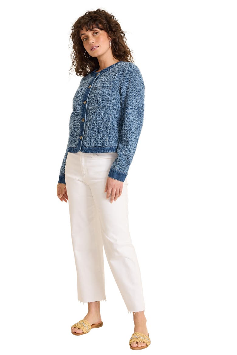 Cotton Tweed Denim Jacket, Alternate, color, MEDIUM WASH