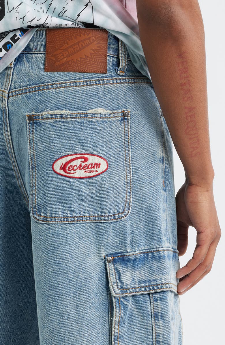 ICECREAM Barrels Denim Cargo Shorts, Alternate, color, Vanilla Bean