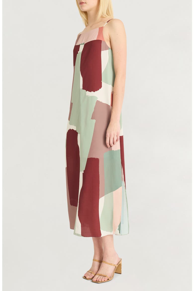 Abstract Print Shift Dress, Alternate, color, WHITE SMOKE/ ANTIQUE ROSE