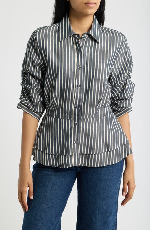 Stripe Double Peplum Top