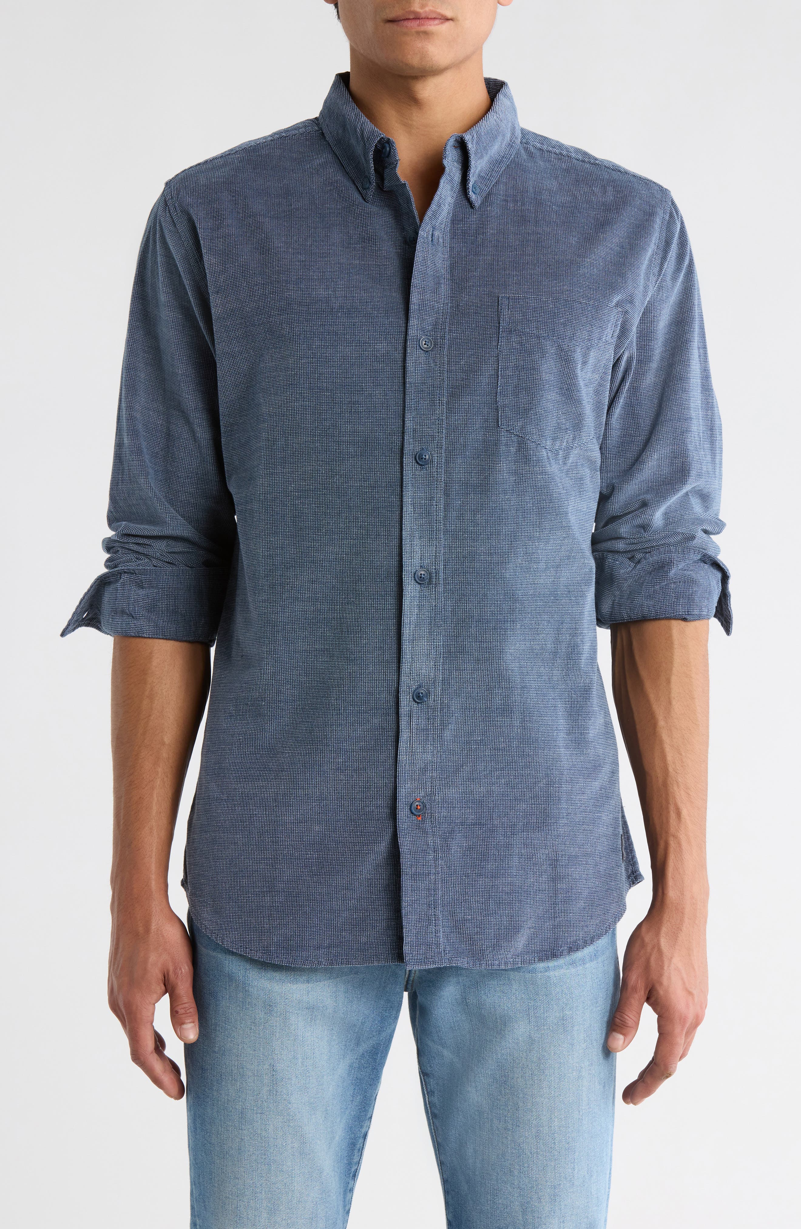 WEATHERPROOF VINTAGE Brocade Corduroy Button-Up Shirt