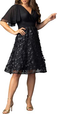 Kiyonna Pretty Petals Mesh Cocktail Dress