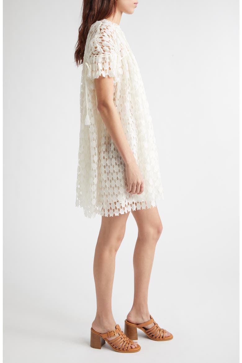 Layla Lace Trapeze Dress, Alternate, color, CHALK