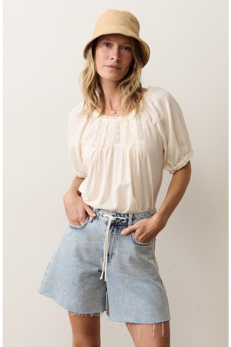 Celina Puff Top, Alternate, color, ANTIQUE WHITE