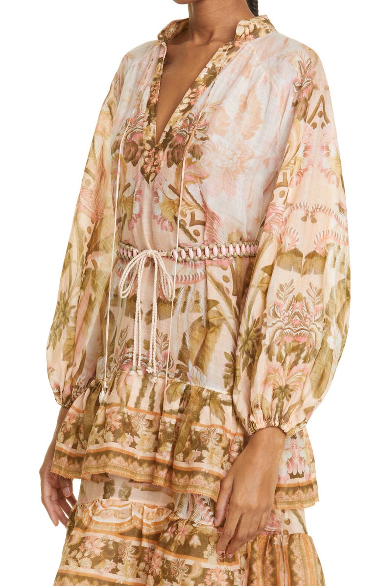 Zimmermann Floral Print Long Sleeve Tiered Maxi Dress, Alternate, color, 