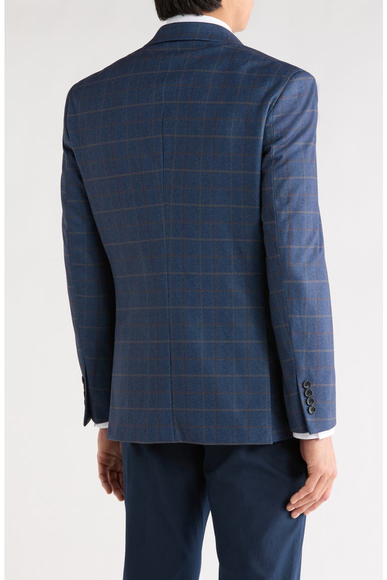 Slim Fit Plaid Sport Coat, Alternate, color, NAVY