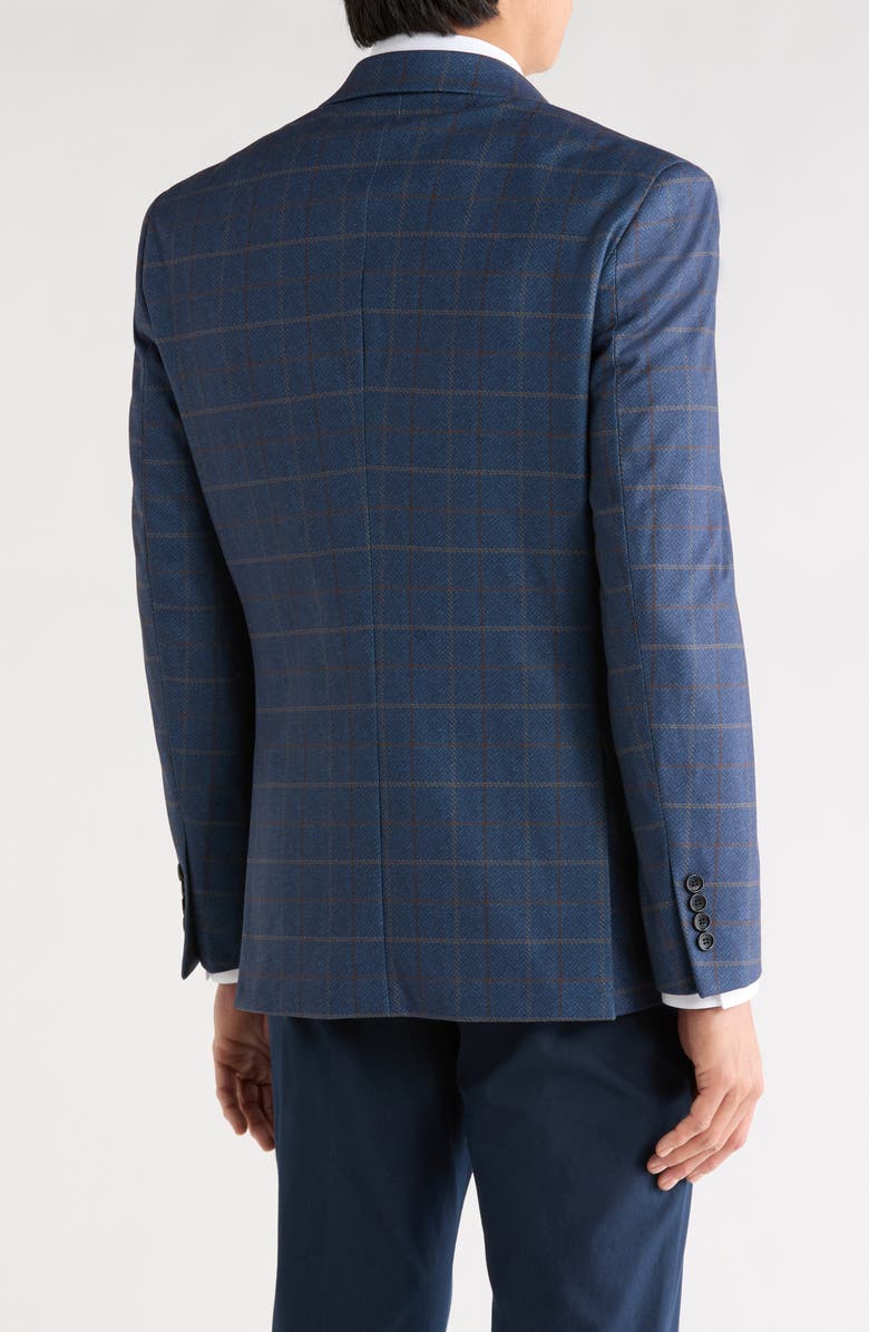 Duchamp Slim Fit Plaid Sport Coat, Alternate, color, Navy