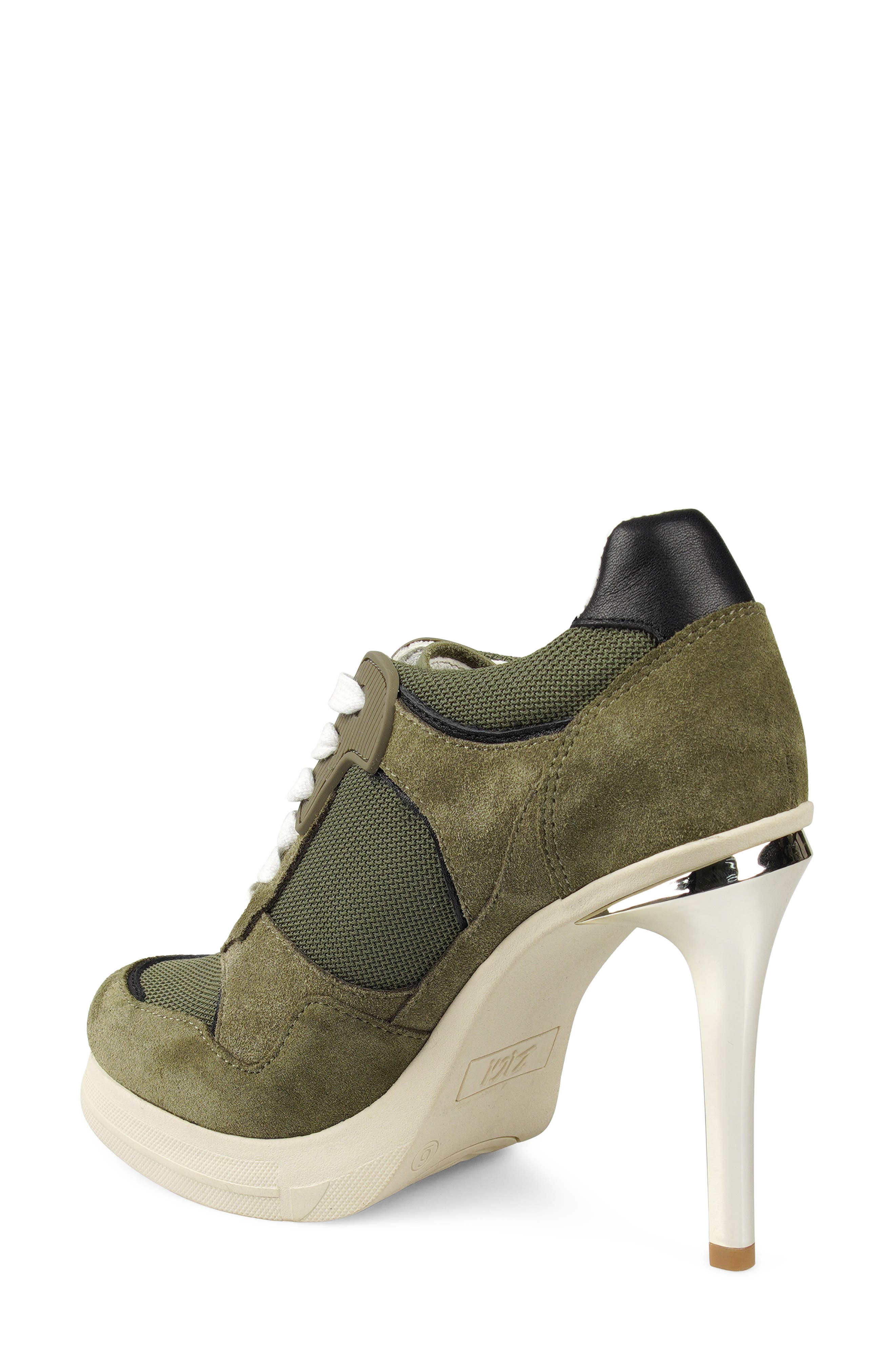 Stiletto Platform Pump, Alternate, color, ARMY GREEN SUEDE