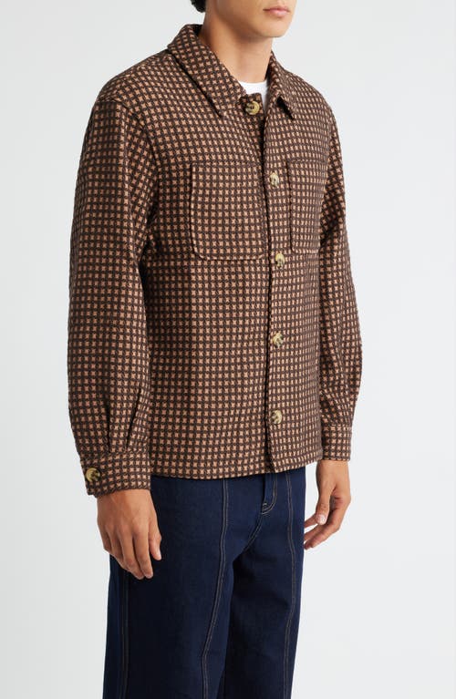 Krost Wool Check Overshirt Golden In Brown
