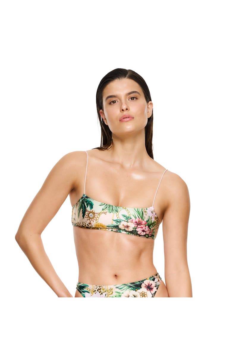 Jungle Treasure Scoop Neck Bikini Top Swimsuit, Main, color, Multi-Jungle