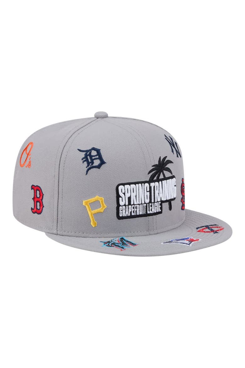 Men's New Era Gray 2026 Spring Training Grapefruit League Scattered 9FIFTY Adjustable Hat, Alternate, color, Gray