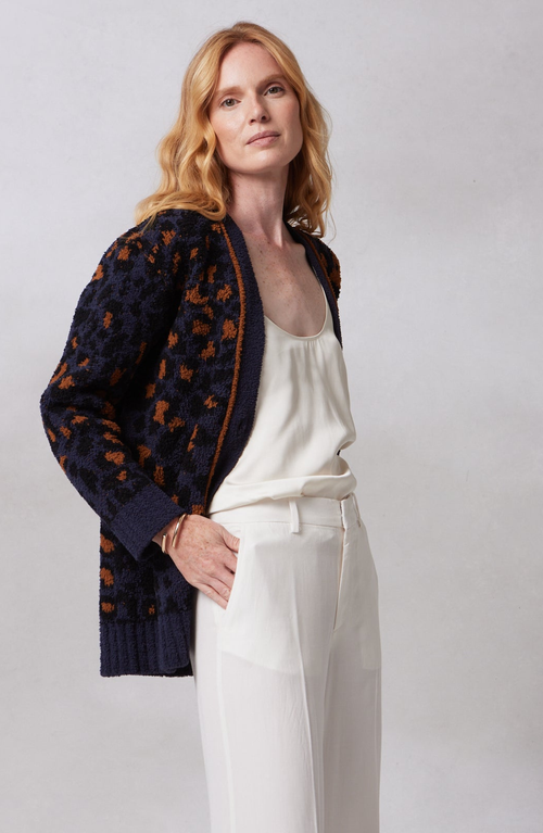 KASHWERE APPAREL CHENILLA CLASSIC CARDIGAN 