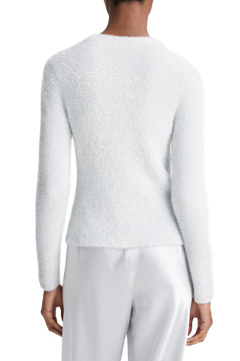 Eyelash Metallic Sweater, Alternate, color, OFF WHITE/SILVER