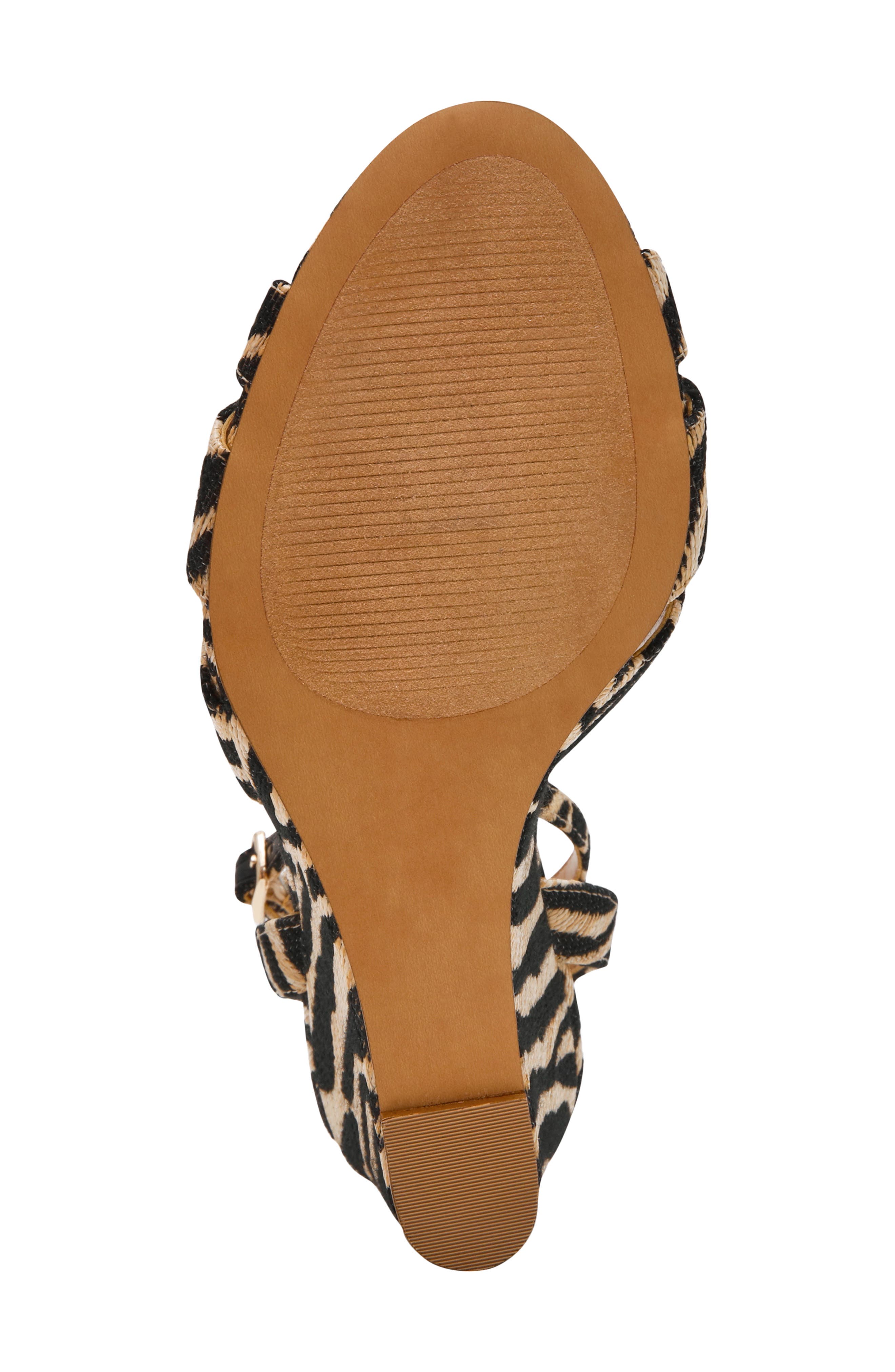 Steve Madden Harbor Ankle Strap Wedge Sandal, Alternate, color, Zebra