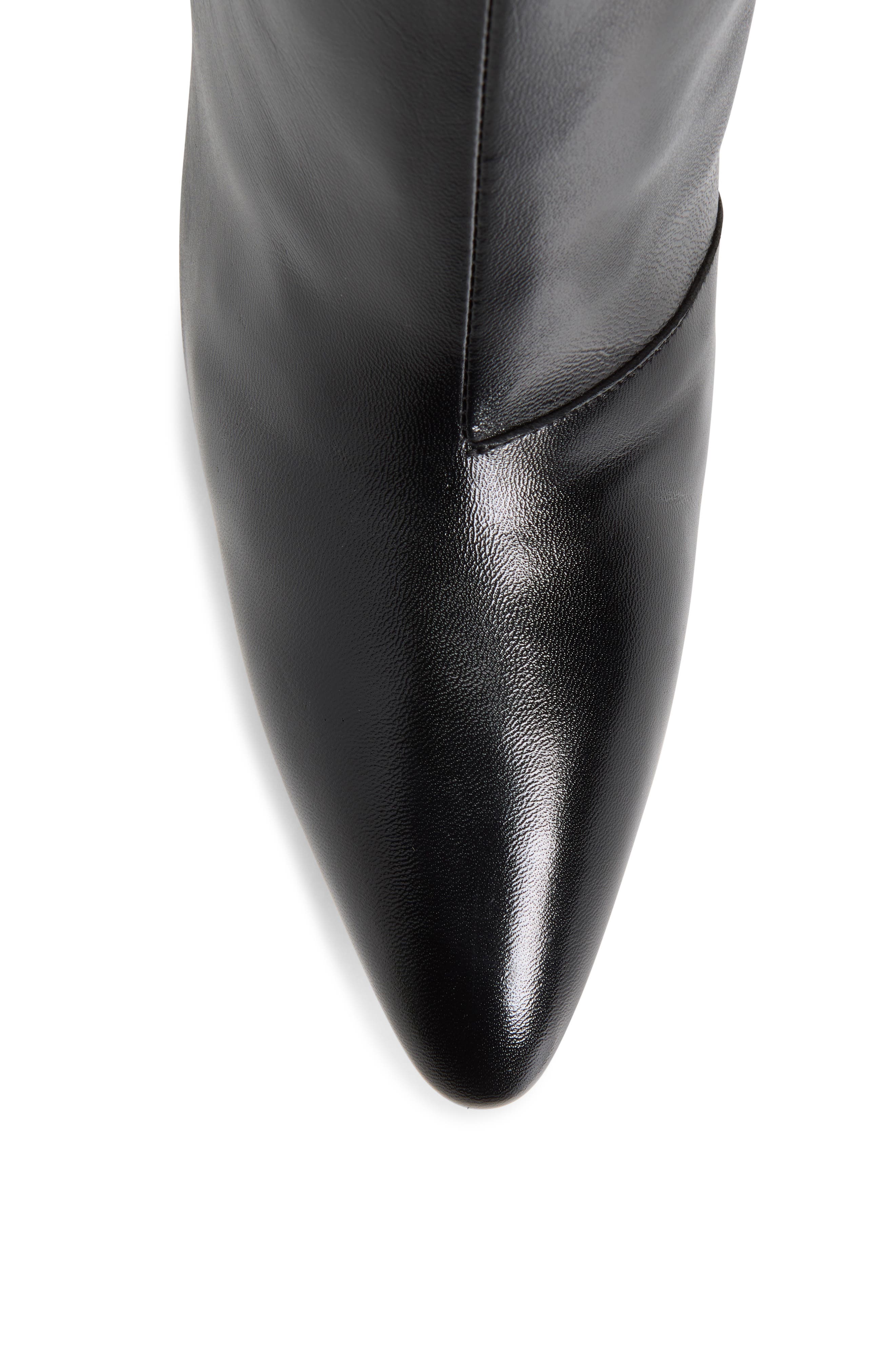Heel Less Pointed Toe Wedge Ankle Boot, Alternate, color, BLACK