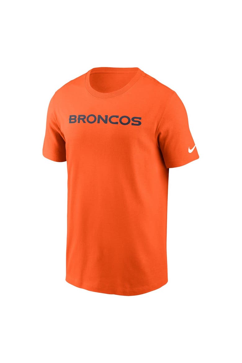 Men's Nike Orange Denver Broncos Primetime Wordmark Essential T-Shirt, Alternate, color, Orange