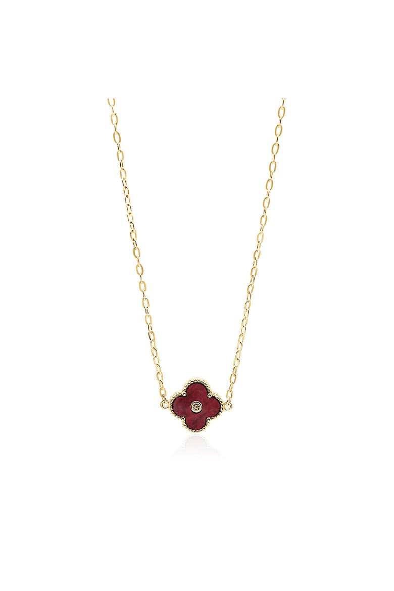 Arden Clover Necklace, Main, color, Burgundy