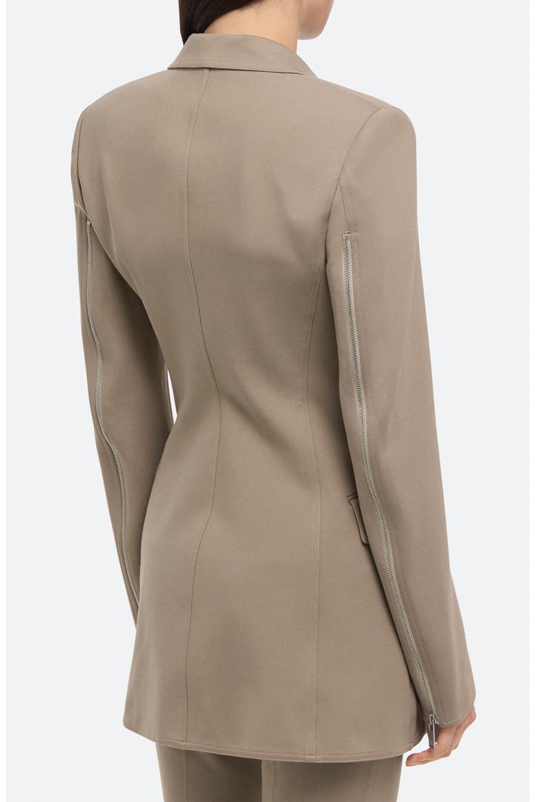 Roma Zip Sleeve Single Breasted Ponte Knit Blazer, Alternate, color, TAUPE