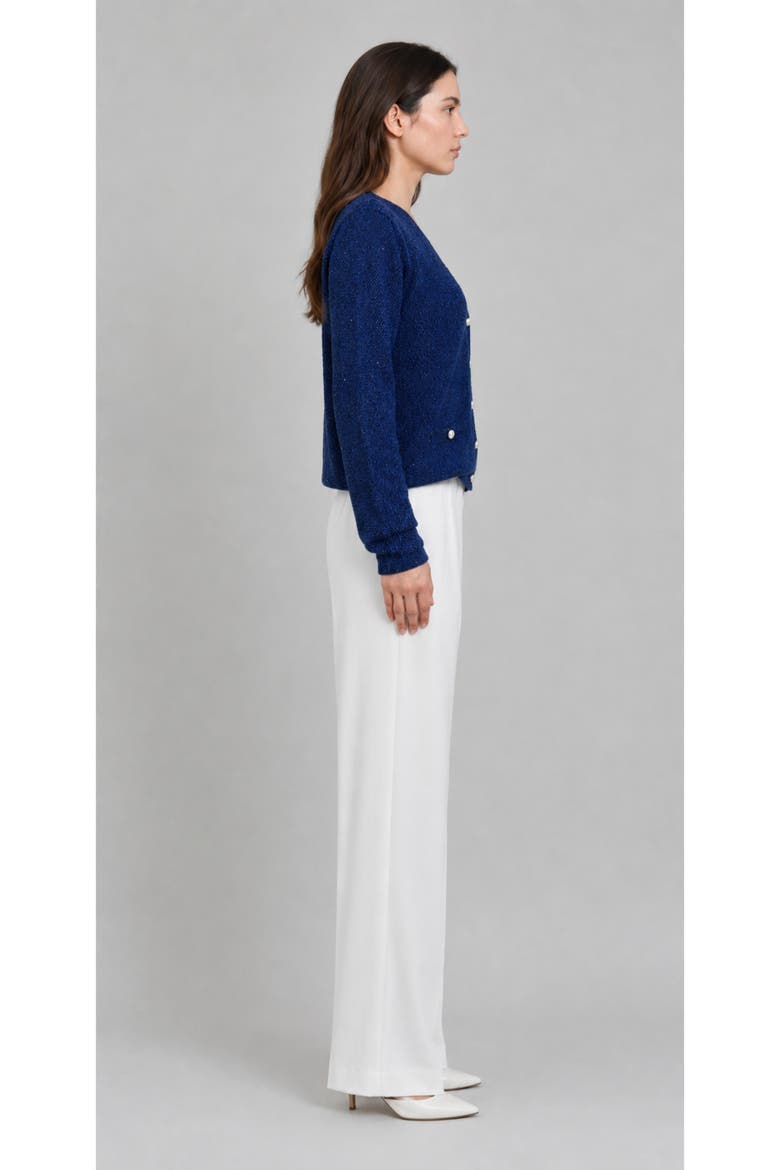 Refined Wool Blend V-Neck Cardigan, Alternate, color, Sapphire Blue