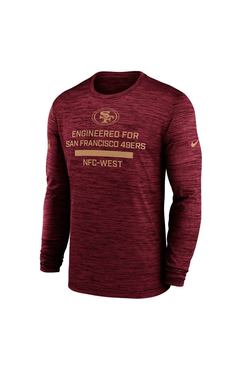 Nike Men's Nike Scarlet San Francisco 49ers Sideline Velocity Performance Long Sleeve T-Shirt, Alternate, color, Scarlet