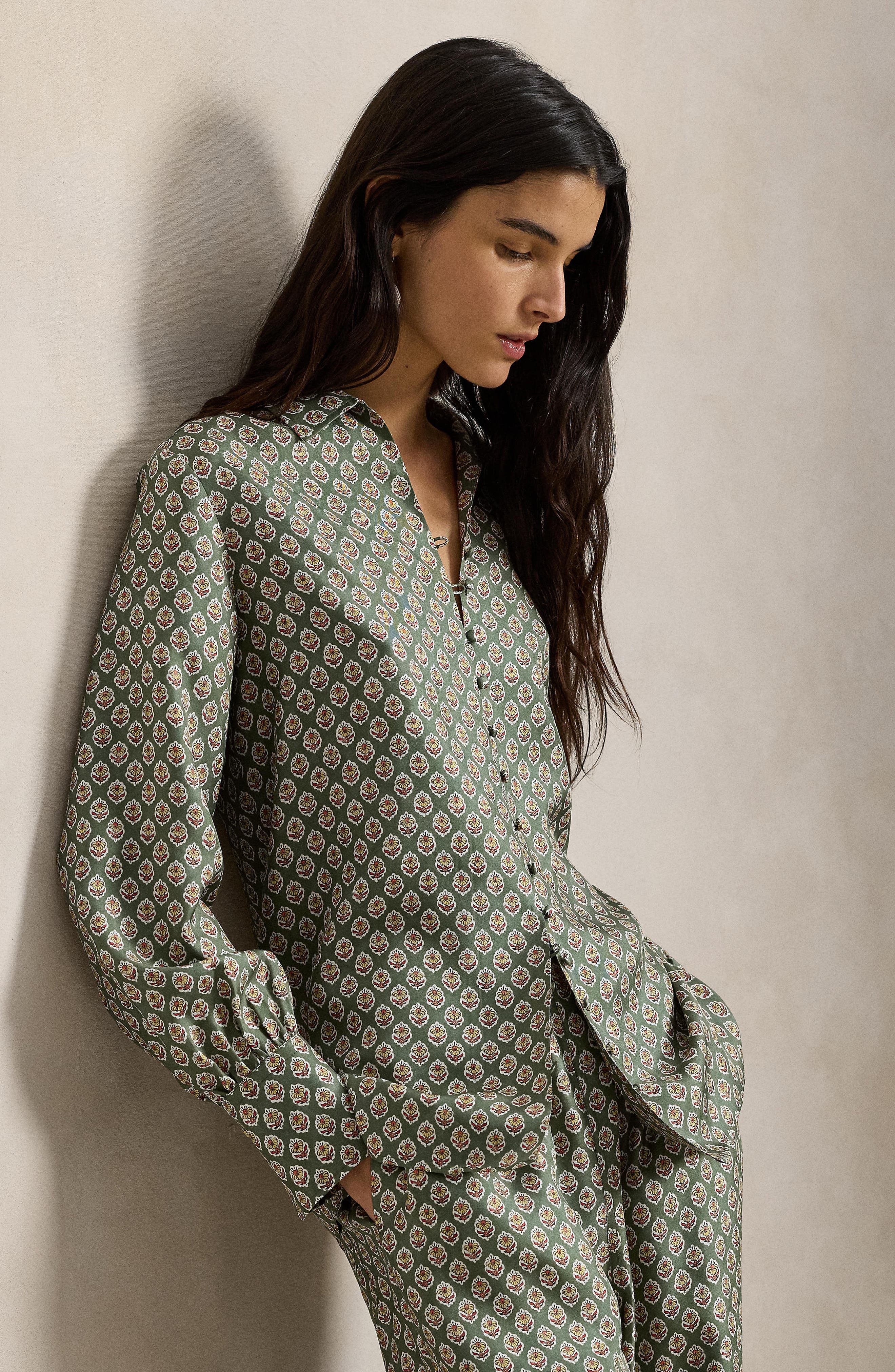 Print Silk Shirt - image 2