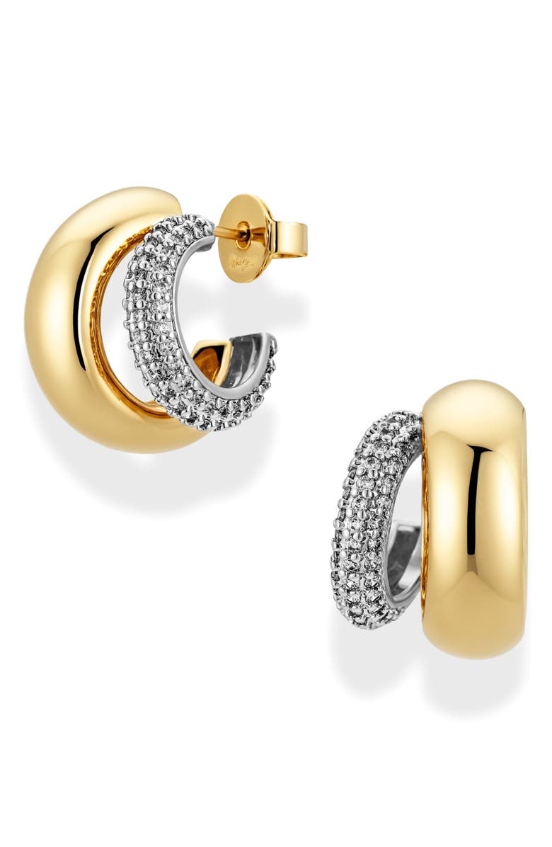 MOD AND JO Conrad Pavè Hoop Earrings, Main, color, Mix -Metal
