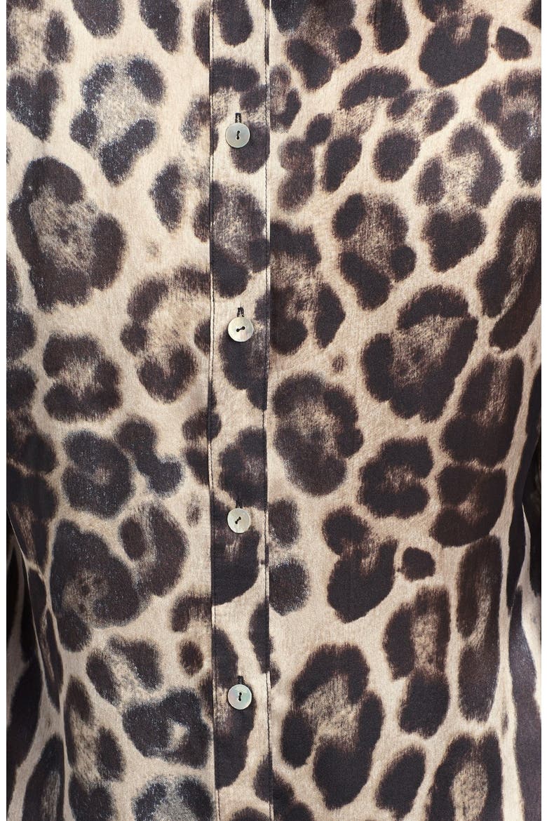 Animal Print Silk Blouse, Alternate, color, LEOPARD MULTI