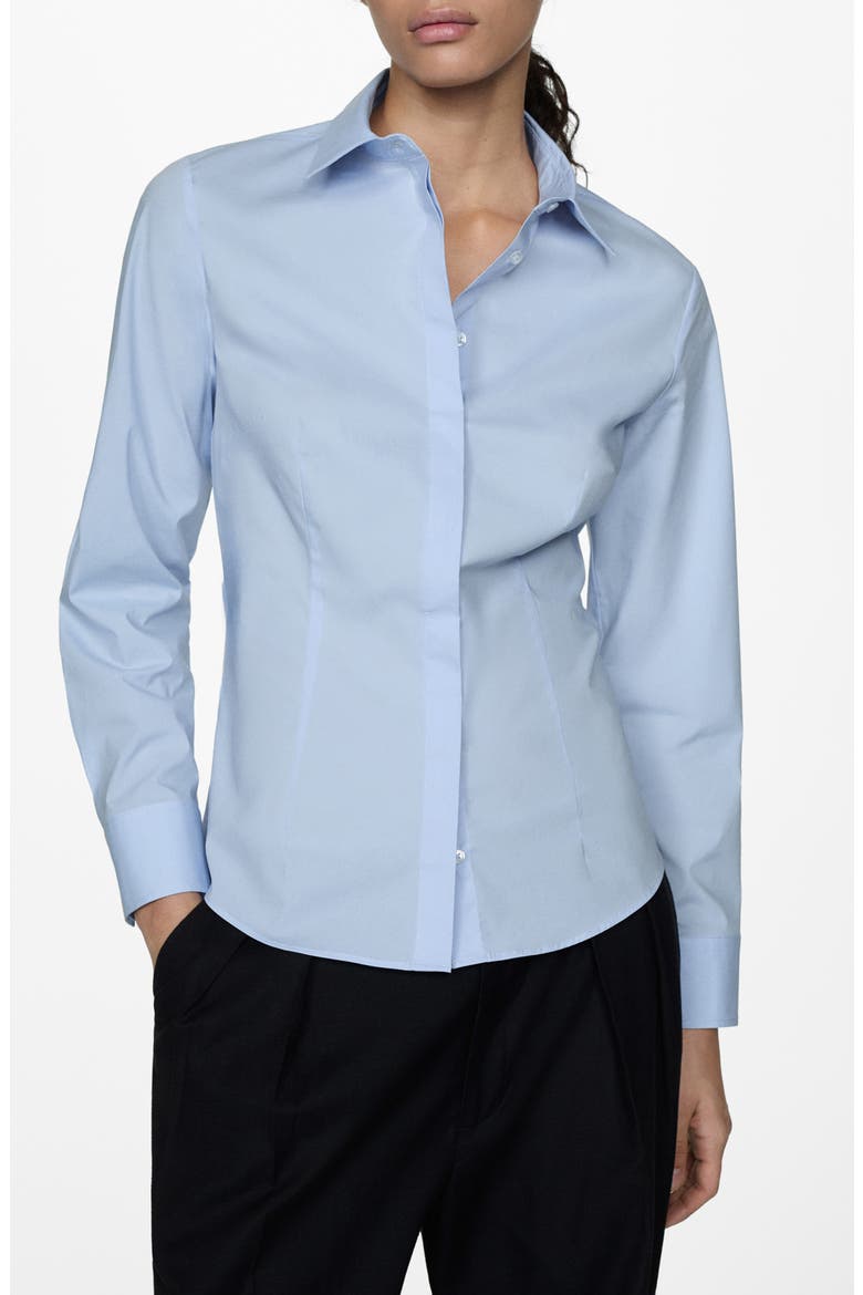 Fitted Button-Up Shirt, Main, color, SKY BLUE