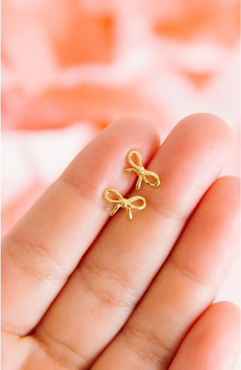 Pip Pop Bow Stud Earrings, Alternate, color, Gold