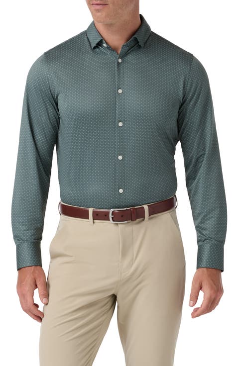 Halyard Trim Fit Short Sleeve Performance Button-Up Shirt