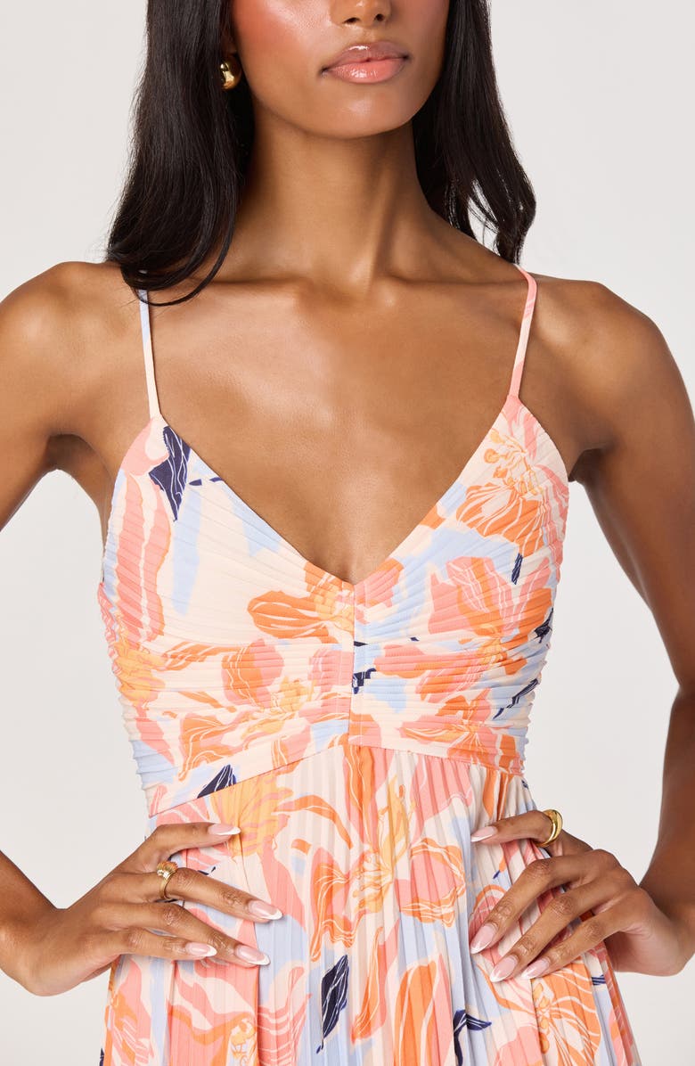 ASTR the Label Blythe Pleated Maxi Dress, Alternate, color, Orange Blue Floral