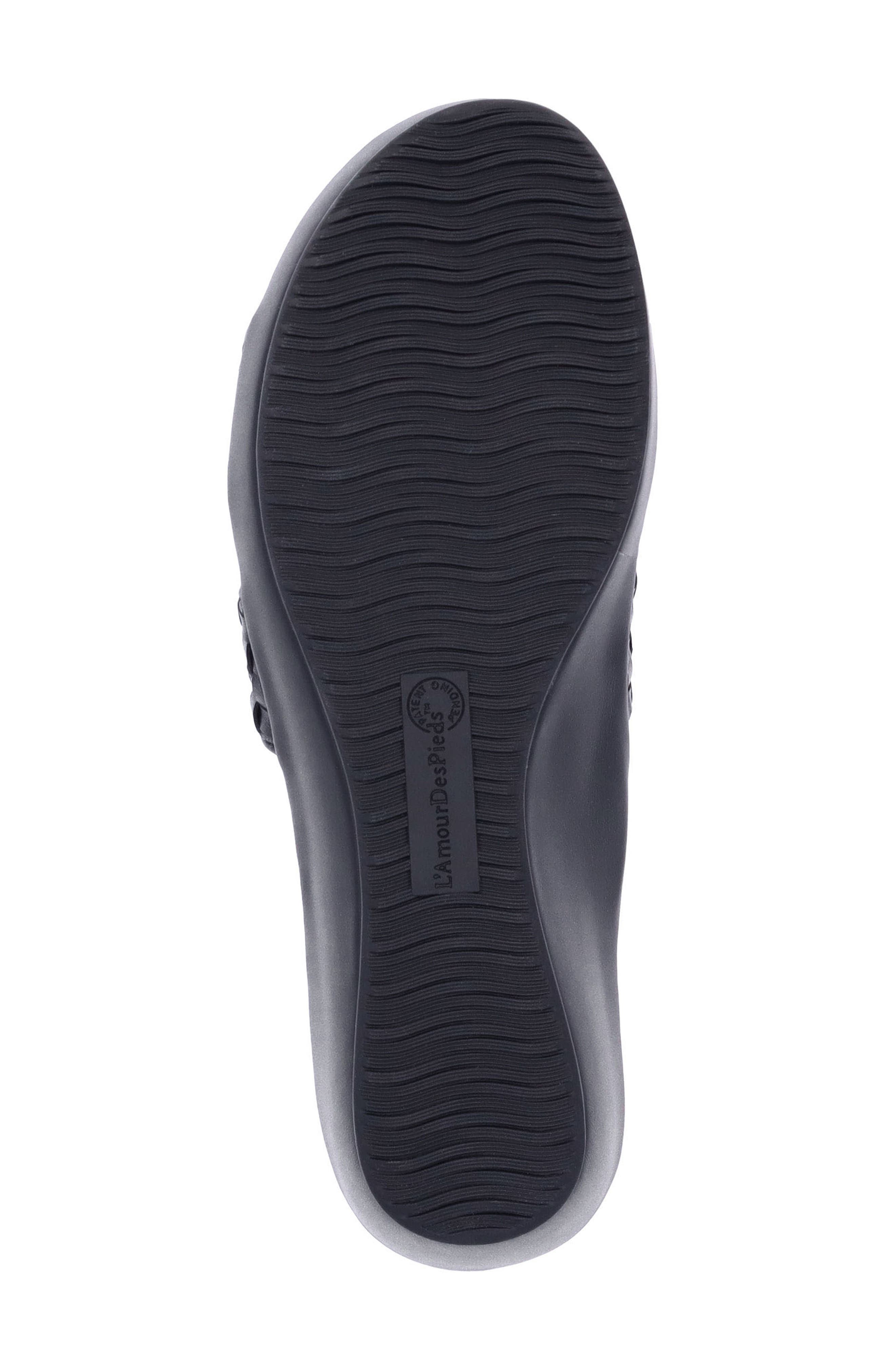 L'Amour des Pieds Cusaro Platform Wedge Slide Sandal, Alternate, color, Black