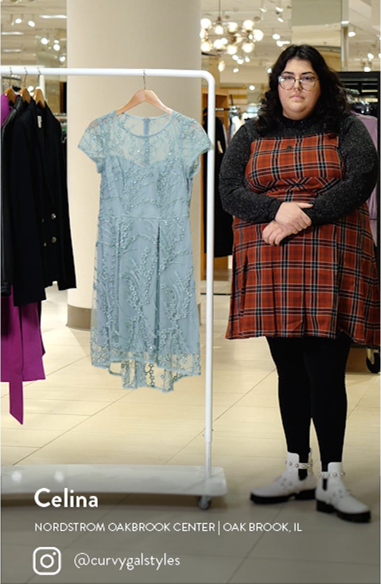 Sequin Embroidered Fit & Flare Dress, sales video thumbnail