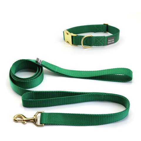 Brass Snap Collar and Leash Set